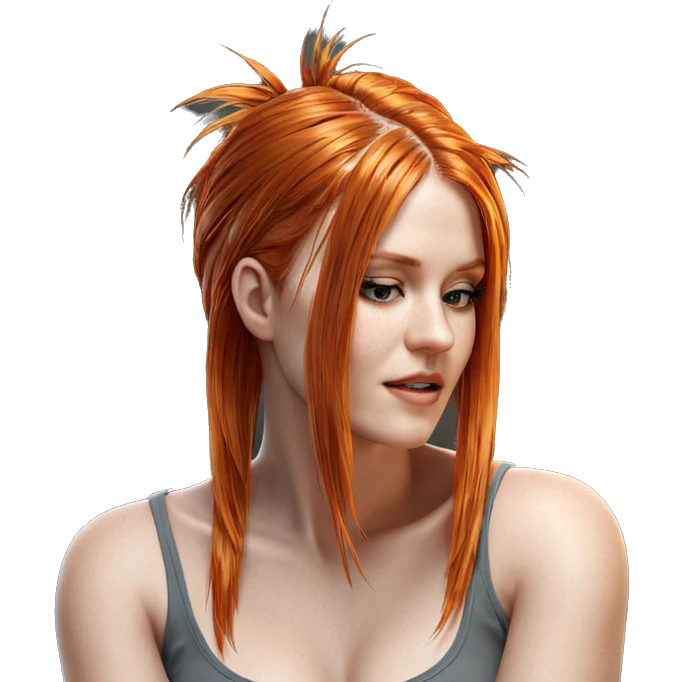realistic girl with orange hair emoji
