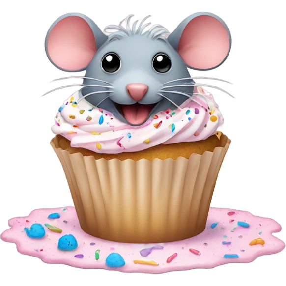 A ugly Rat in a cupcake  emoji