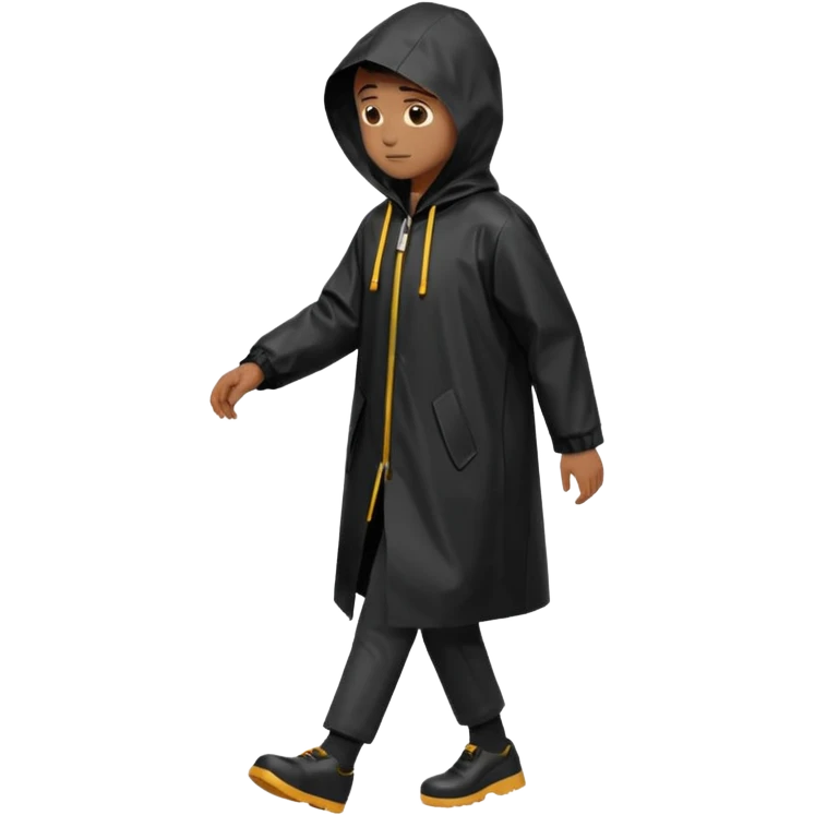 black Raincoat Pedestrian  emoji