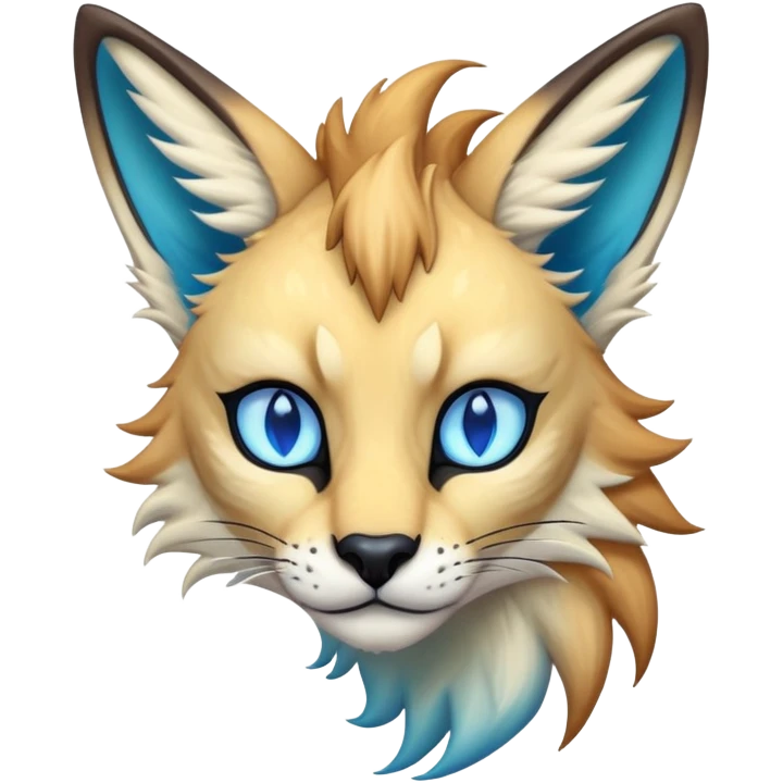 Epic Edgy Colorful ethereal eldritch Sergal-Serval-Fionbri emoji