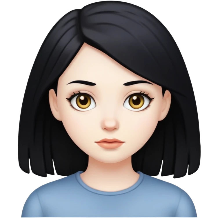 White girl with black hair emoji