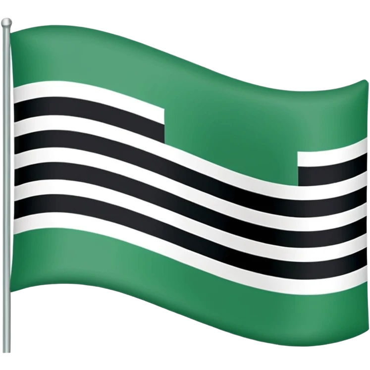 Make the flag of the Ural Republic, white, green, black emoji