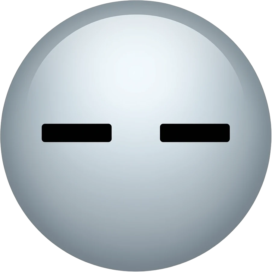 A gray circle whit -_- face emoji