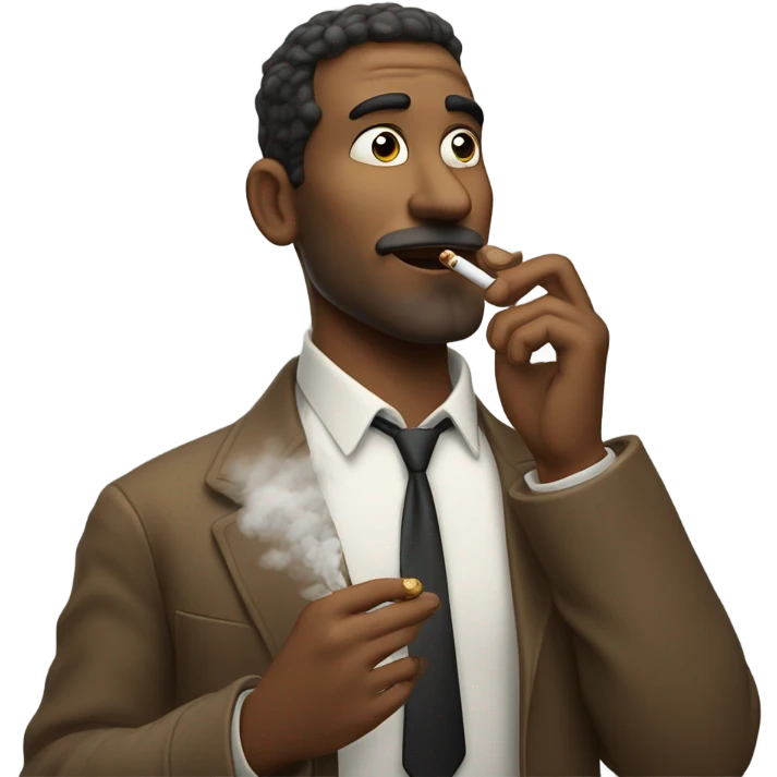 Man holding rolled leaves smoke emitting from it emoji