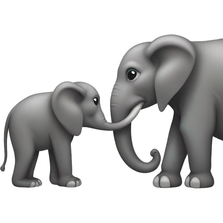 a monkey and an elephant kissing  emoji