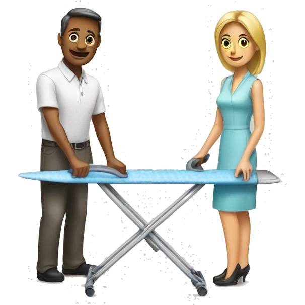  ironing board couple man woman emoji