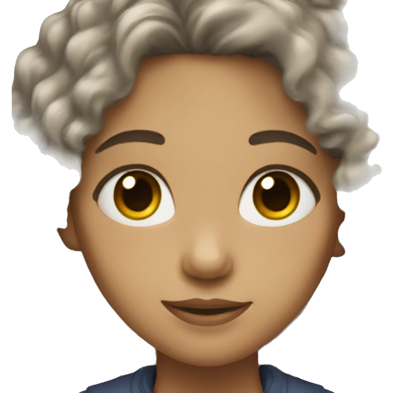 girl long black curly hair and light skin color emoji