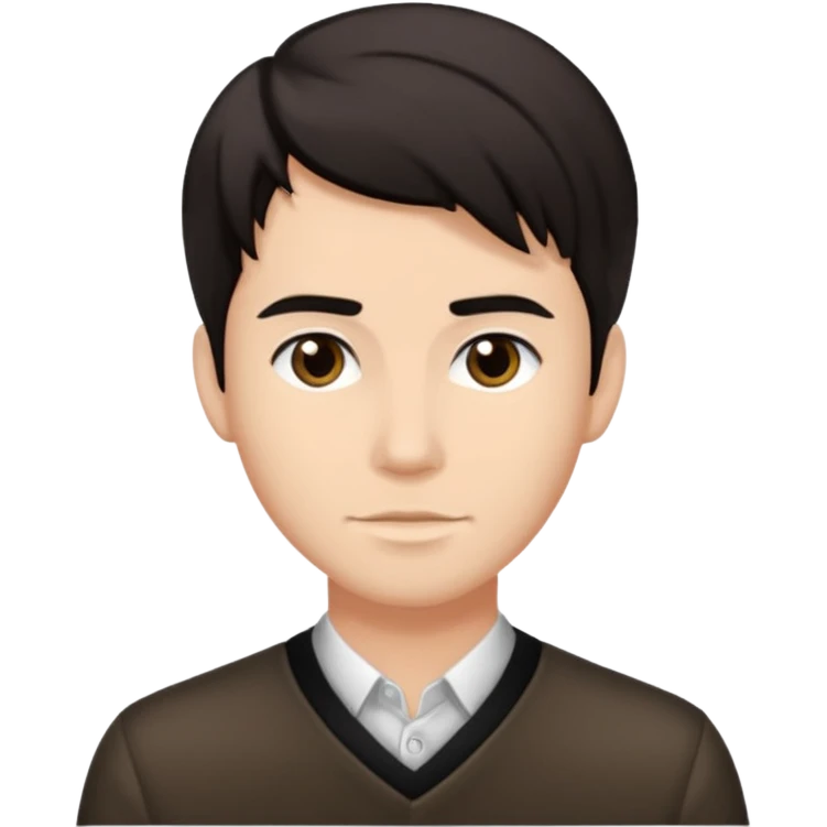 generate a emoji of man saying hii with normal skintone with some nice hair style with black-brown colour hair emoji