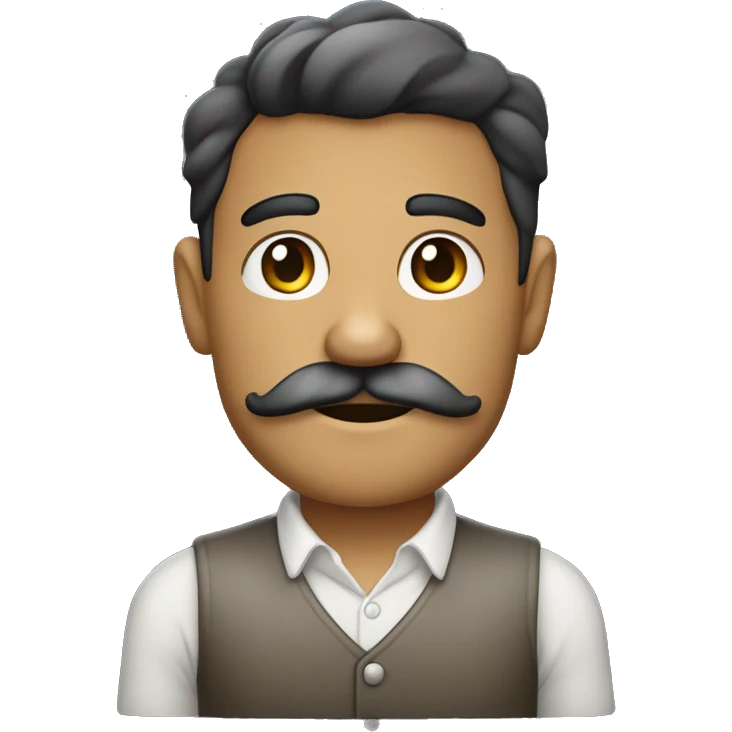 Um pai com pouco cabelo com bigode e de pele morena claro emoji