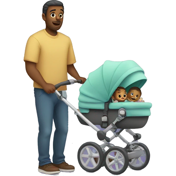 Dad with baby in a stroller  emoji