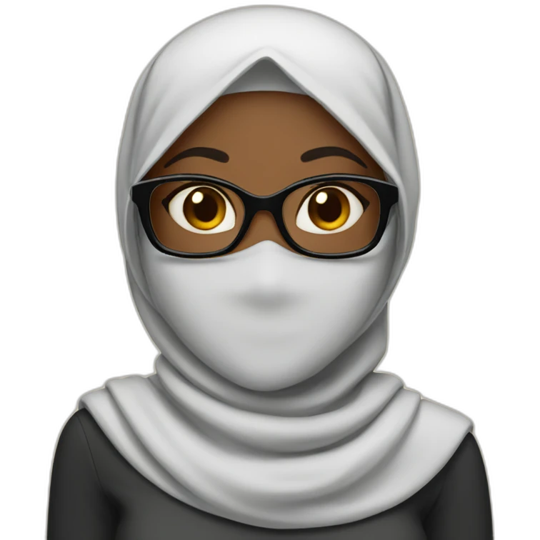 black-girl-with-glasses-wearing-hijab emoji