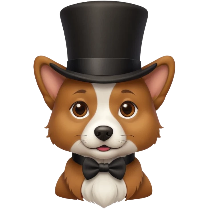 dog with a top hat emoji