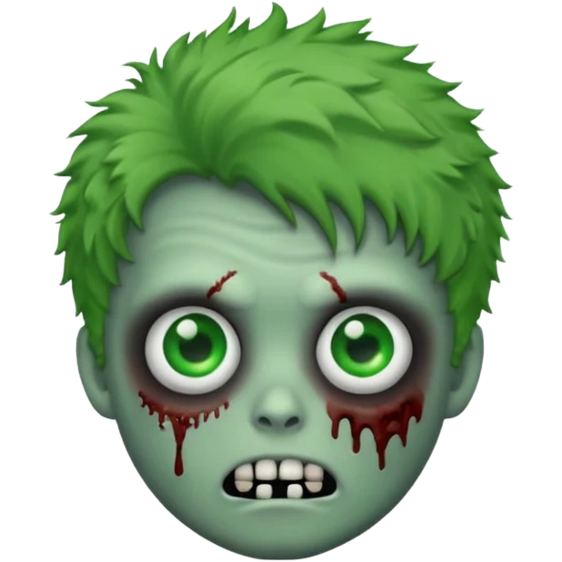 emoji zombie boy with fluffy hair  emoji