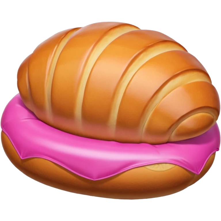 Pink concha bread inflatable sculpture  emoji