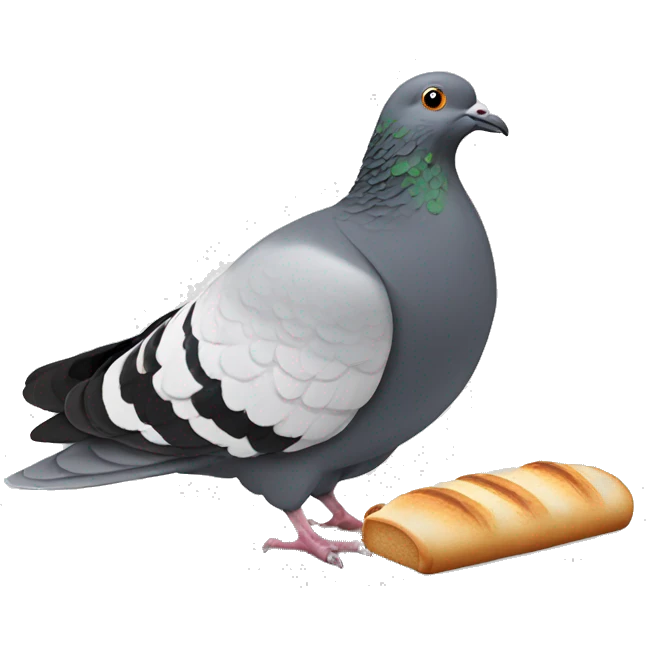 Pigeon eating bread  emoji