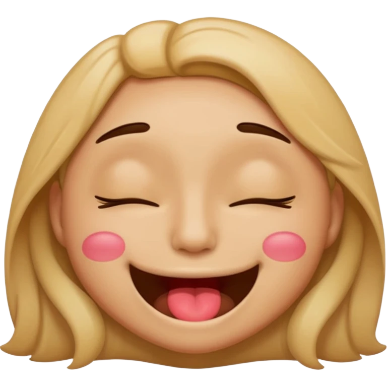Emoji with closed eyes and biting lip, air humping emoji