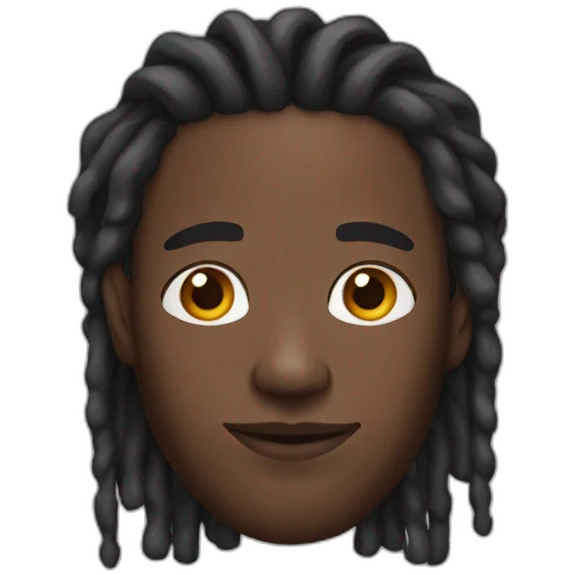 black Man with medium locs emoji