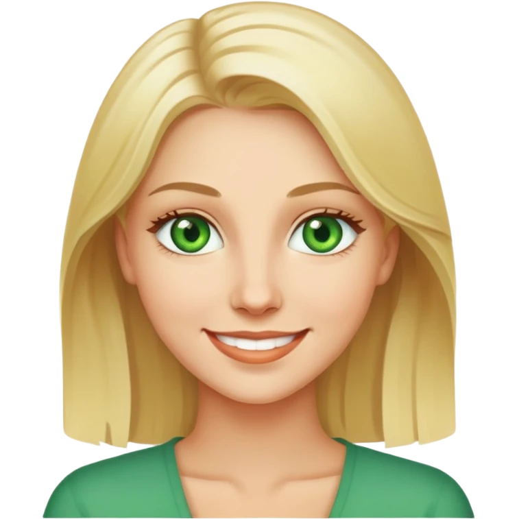 Smiling blond hair green eyes very very very very white  emoji