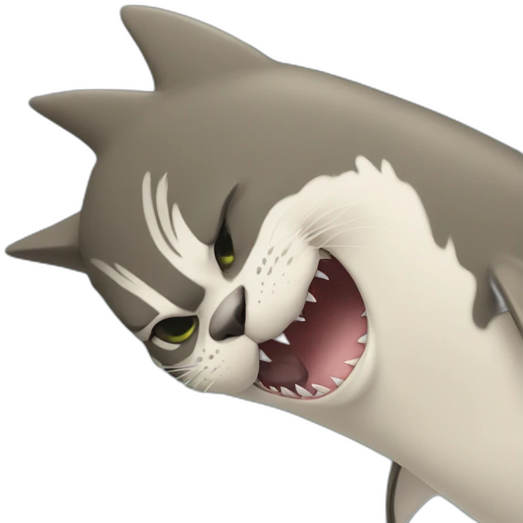 Shark kissing a cat emoji
