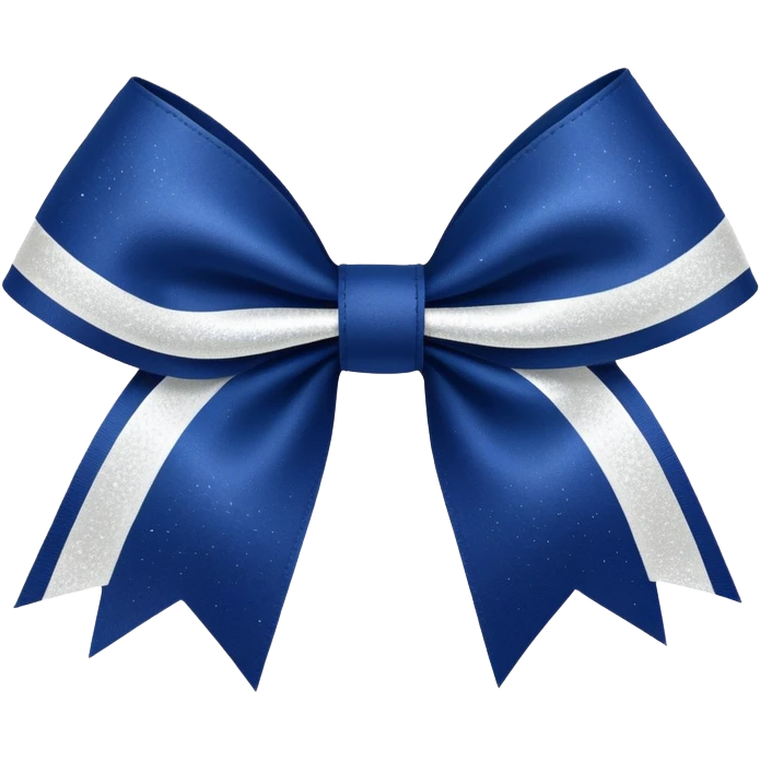 navy cheer bow with a white glittery G on the bottom right  emoji