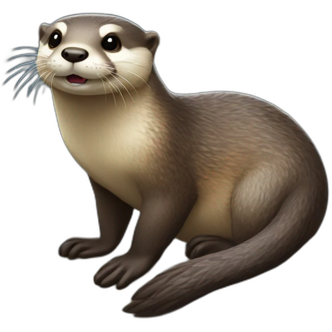 Loutre sur un câlin emoji