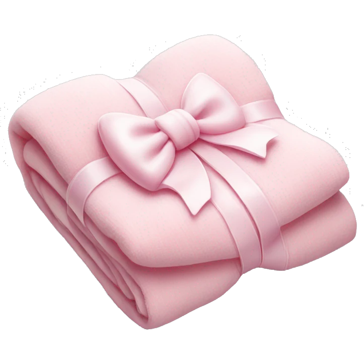 cute pastel pink blanket with white bow emoji