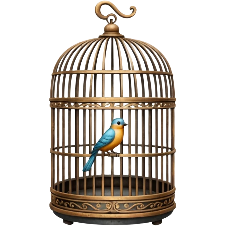 Bird cage, hanging or standing. emoji