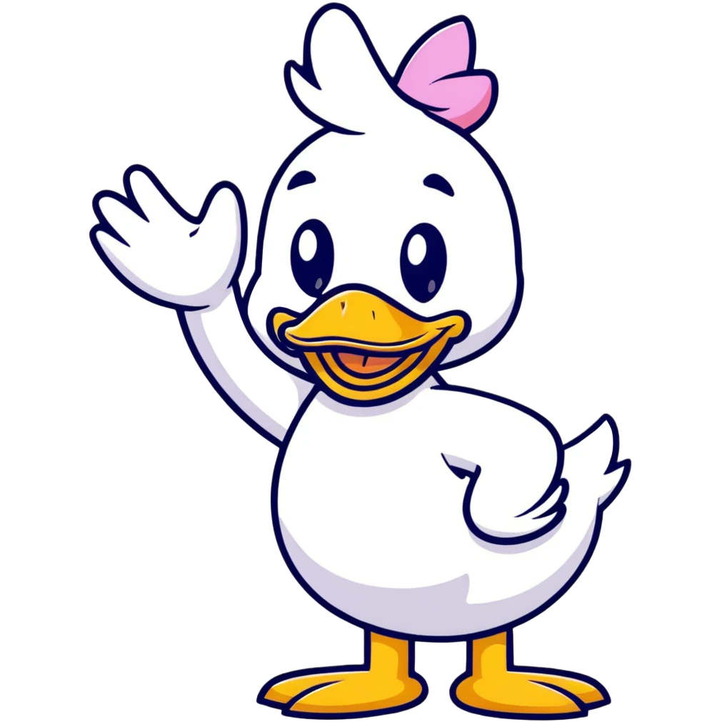 Daisy Duck from Disney waving emoji