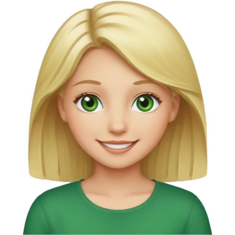 Girl blonde Green eyes emoji