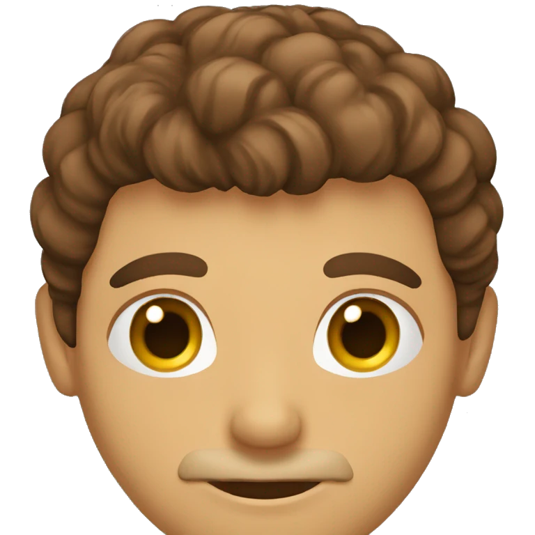 hombre con pelo marron y ojos grandes emoji
