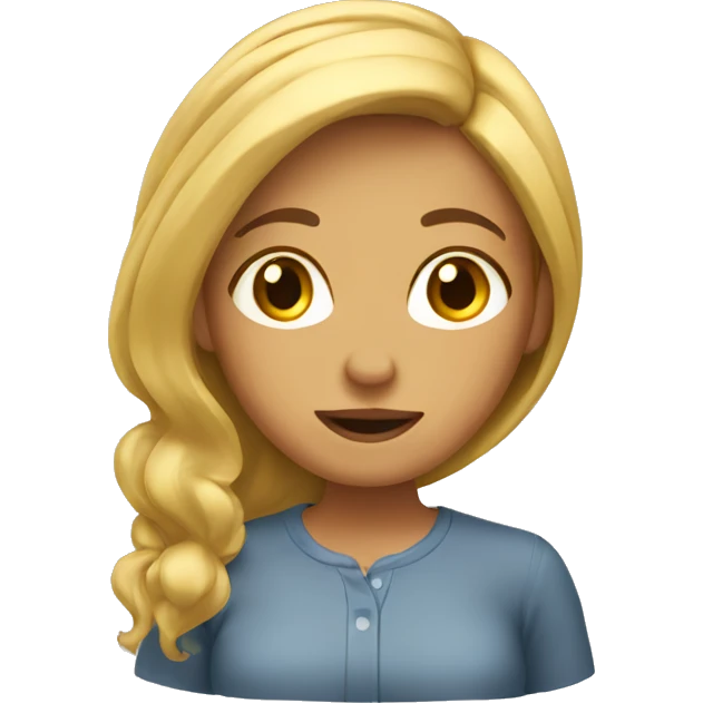 Honey blond girl stress  emoji