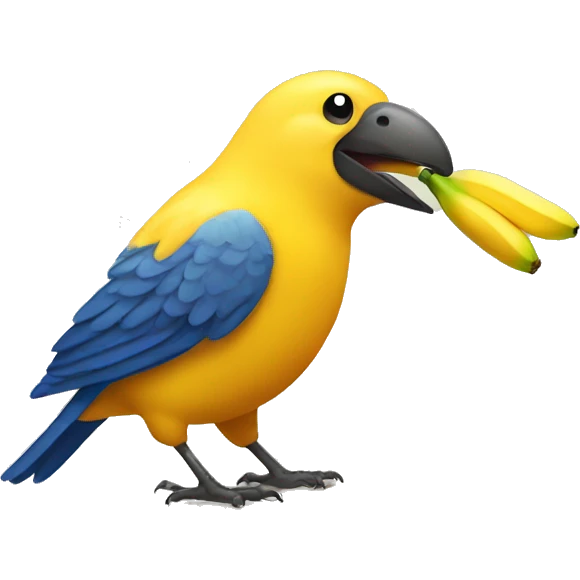 Bird eating a banana  emoji