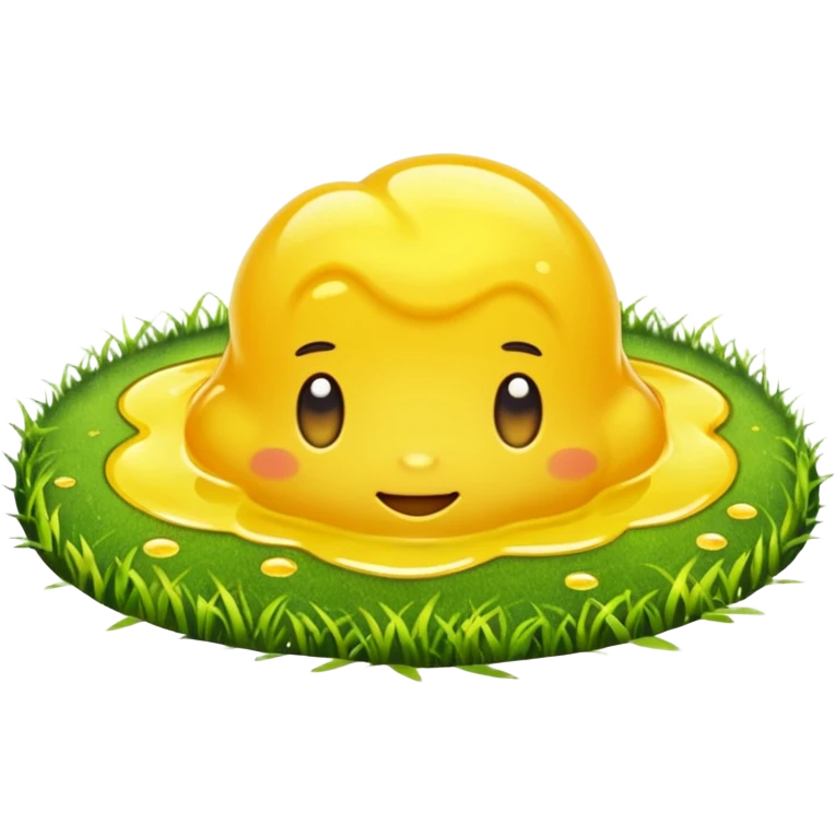 Yellow puddle on grass emoji