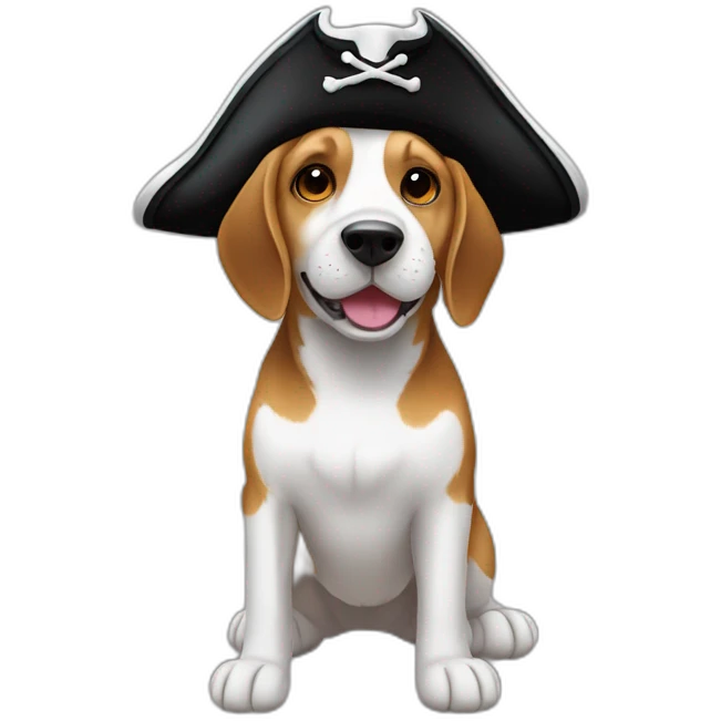 pirate hat happy beagle emoji