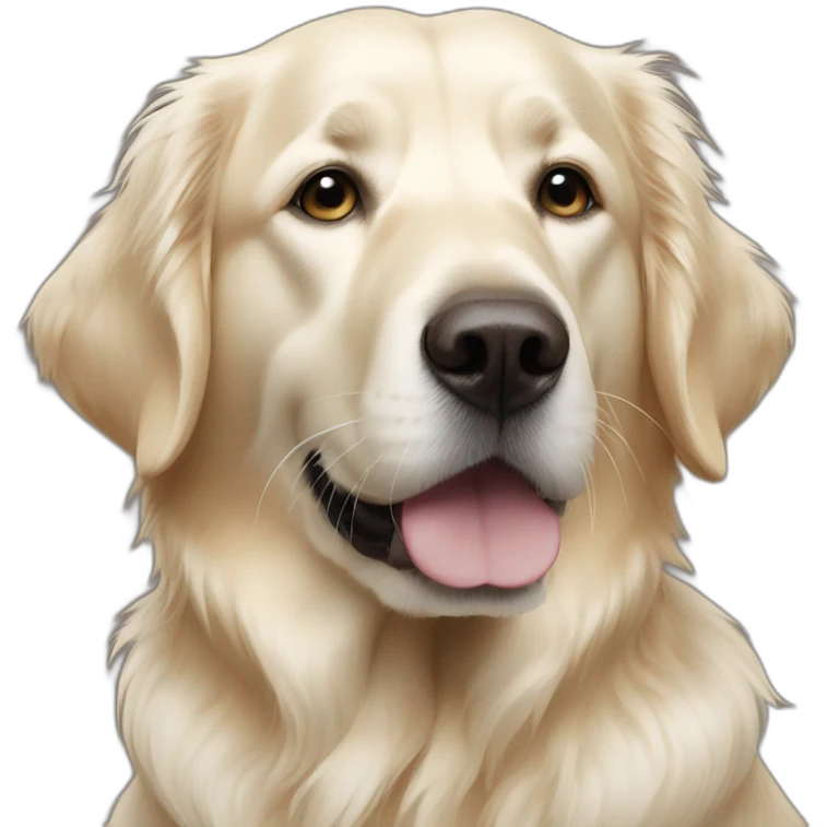 one white retriever and one golden retriever emoji