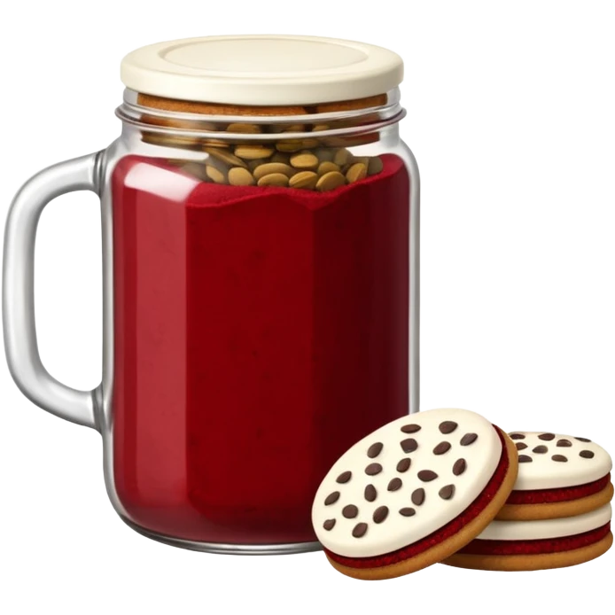 Haz un tarro de galletas Red Velvet con pepitas de chocolate blanco emoji