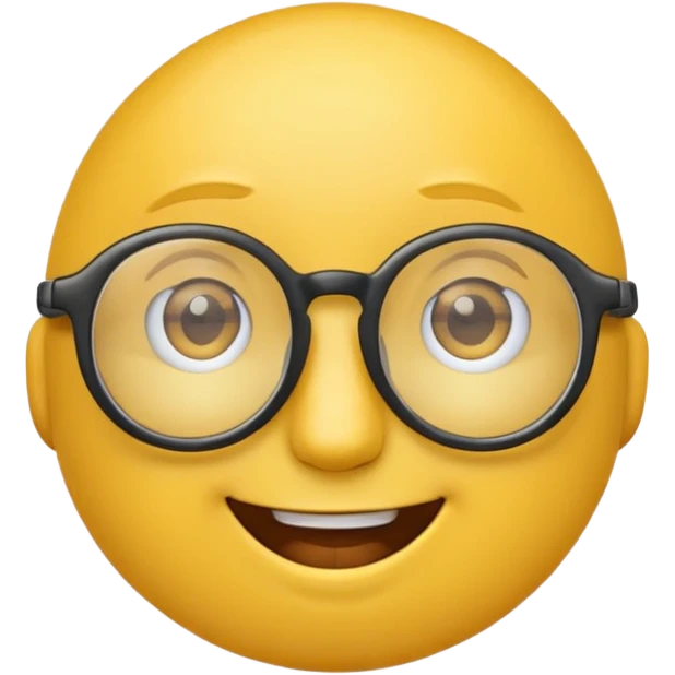 simple yellow emoji in glasses emoji