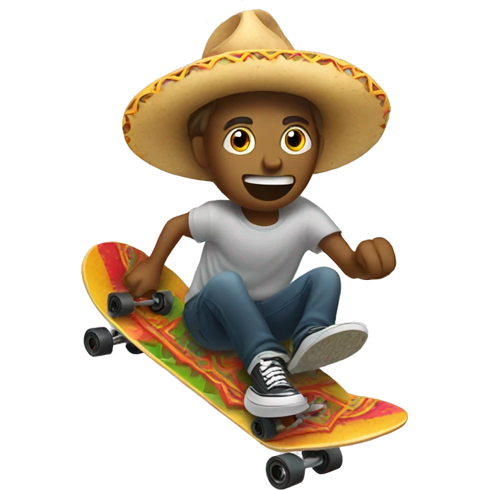 Drunk taco riding a skateboard emoji