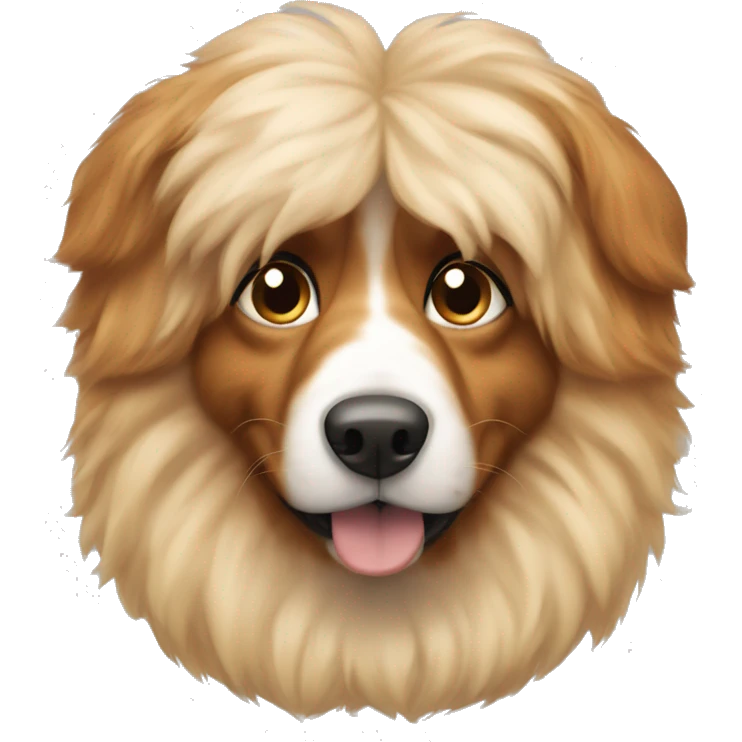 fluffy red/blonde-haired long fur kokoni greek dog  emoji