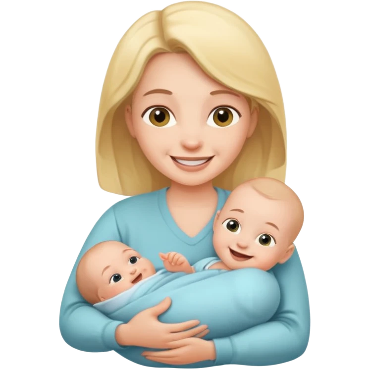 newborn baby with mother emoji