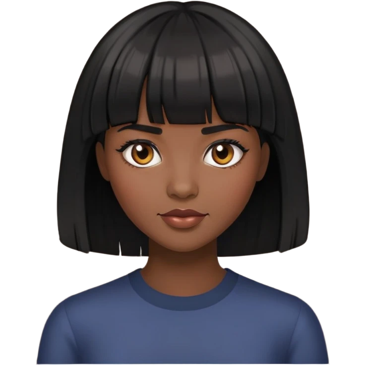 zumbi mulher com cabelo preto e franja emoji