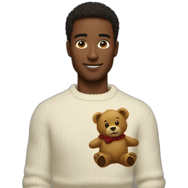 man with a ralph lauren bear sweater emoji