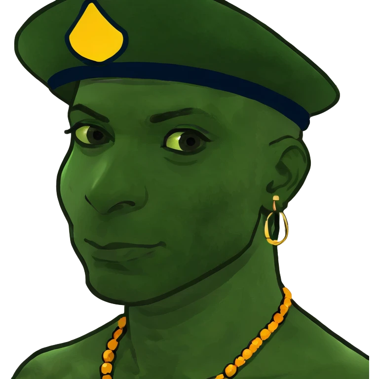 dark-skinned male portrait with earrings emoji