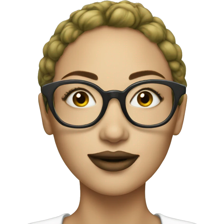 morgane makup: a woman with glasses and a head in a pea emoji