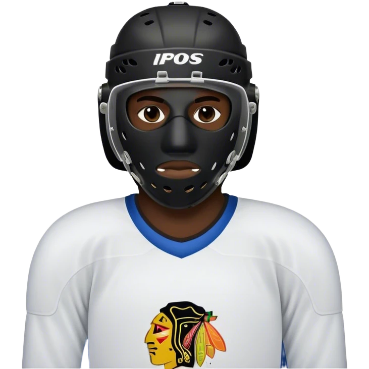 dark skinned black man wearing a hockey mask emoji