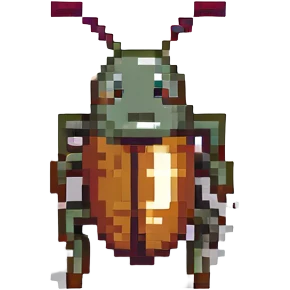 Tiny bug (cockroach) partying emoji