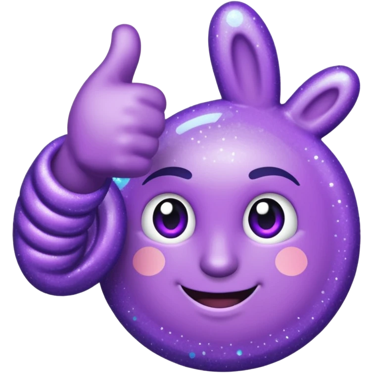 Glitter purple and cian thumbs up emoji