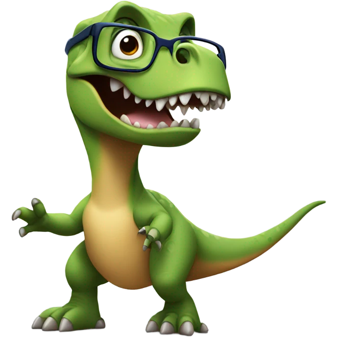dinosaur with glasses dancing  emoji