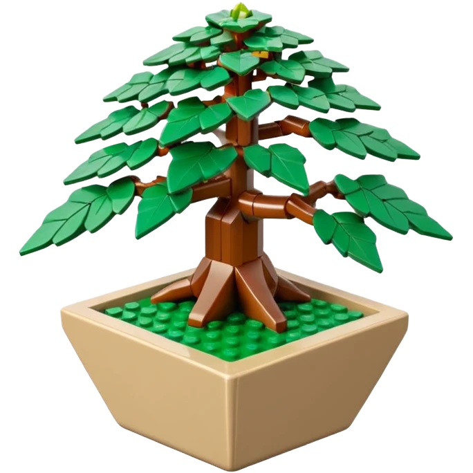 Lego small bonsai pot trident maple with triangular angular faceted asymmetrical original shaped body  emoji