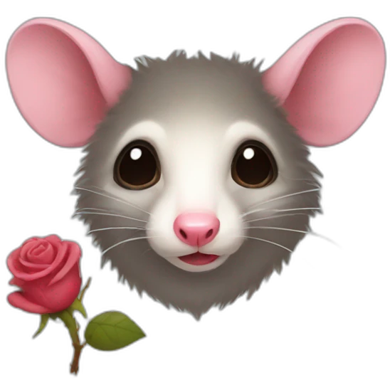 rose possum emoji
